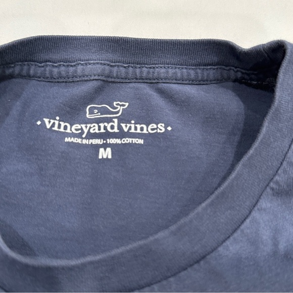 Vineyard Vines Navy Blue Tropics Whale Long Sleeve Shirt - Picture 3 of 7